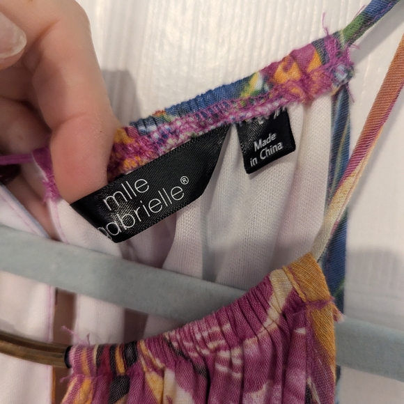 Tropical flower spaghetti strap dress size L - Picture 6 of 6